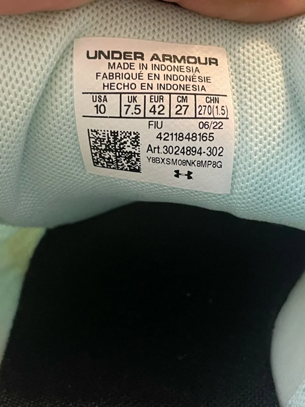Under Armour Sneakers Teal Womens 10 - Picture 7 of 7